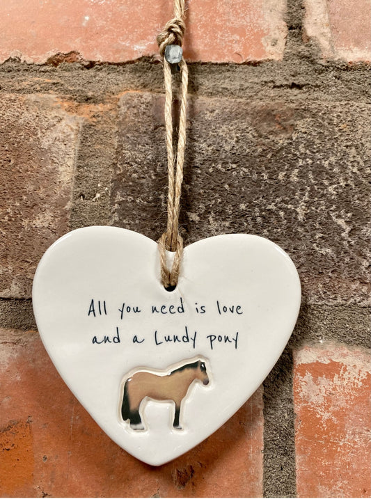 Lundy Pony ceramic heart