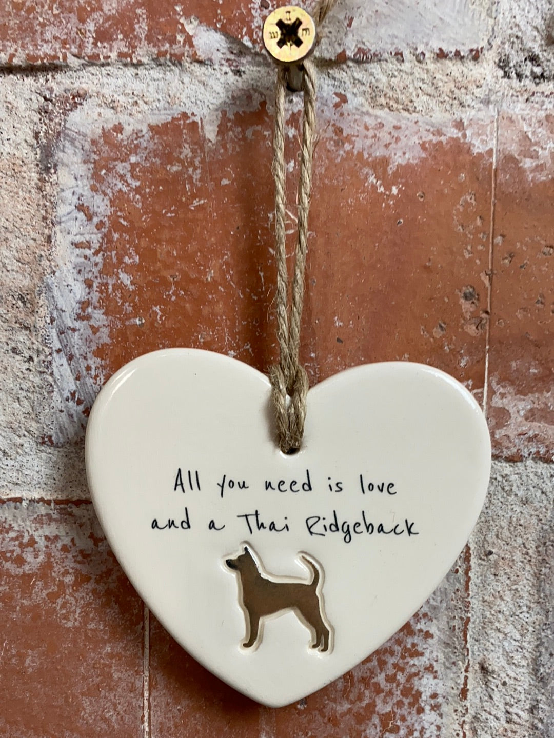 Thai Ridgeback ceramic heart