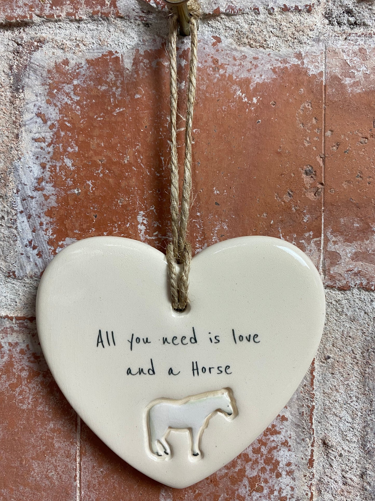 Horse ceramic heart