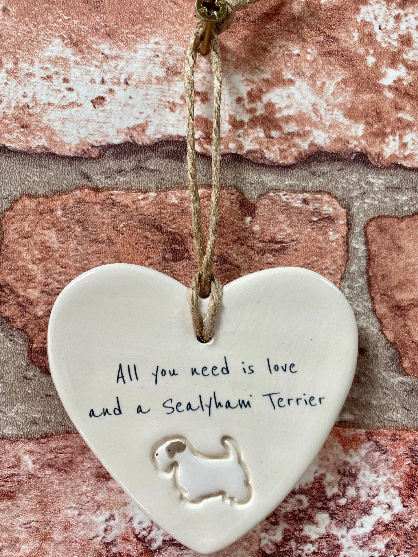 Sealyham Terrier ceramic heart