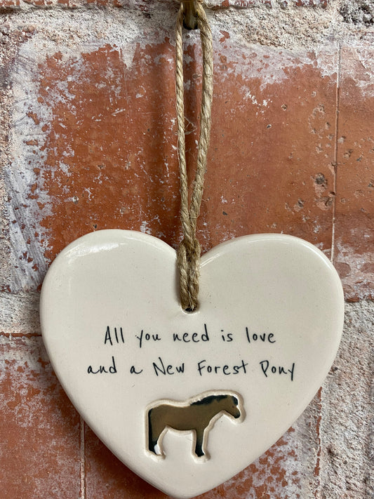 New Forest Pony ceramic heart