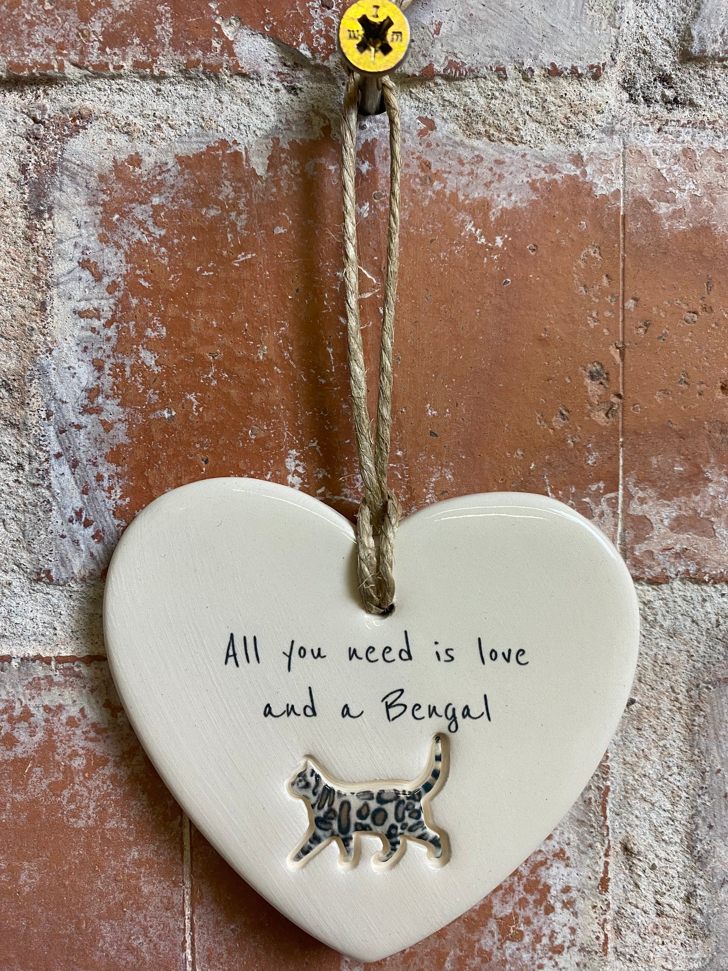 Bengal Cat ceramic heart
