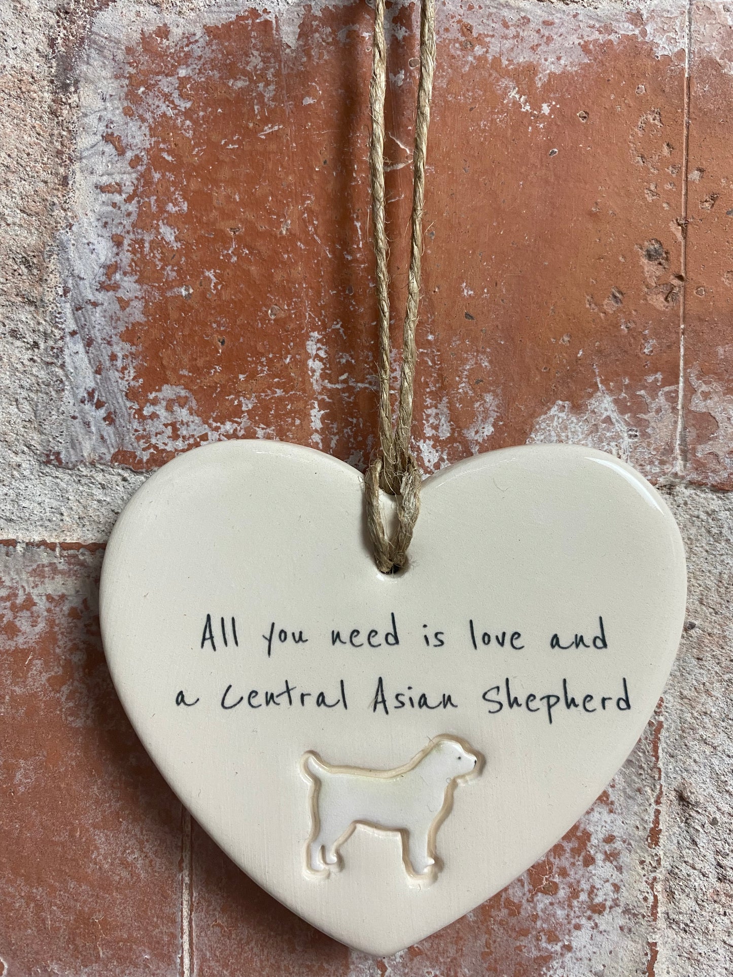 Central Asian Shepherd ceramic heart