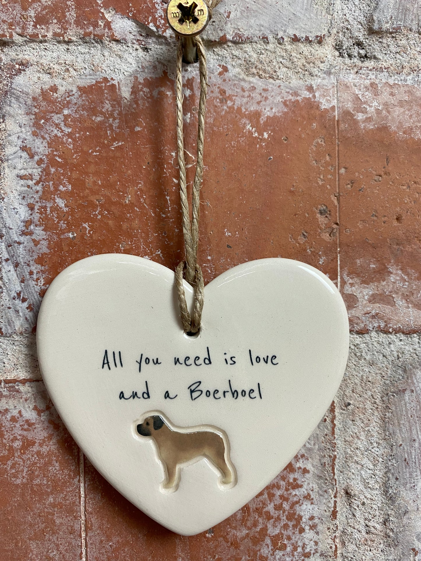 Boerboel ceramic heart