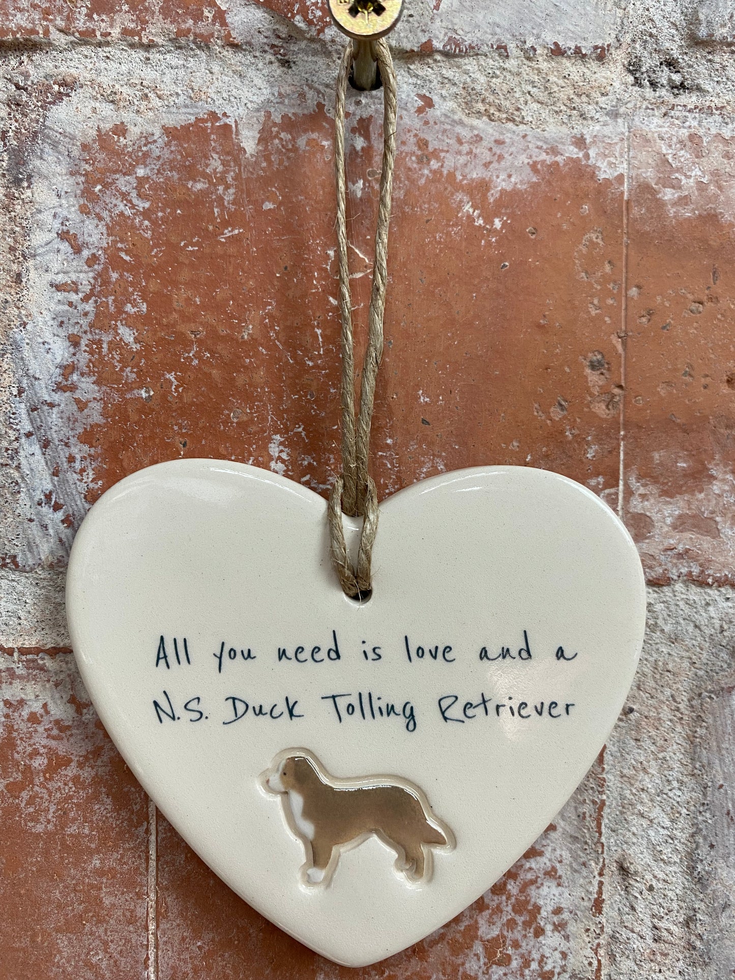 Nova Scotia Duck Tolling Retriever ceramic heart