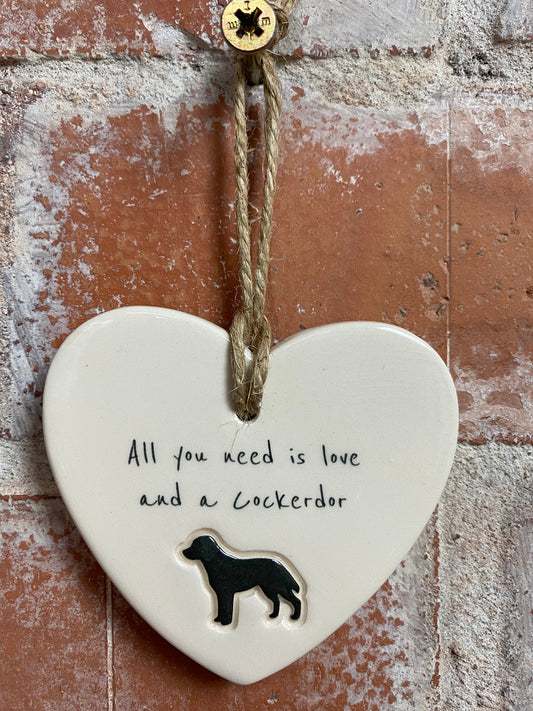 Cockerdor ceramic heart