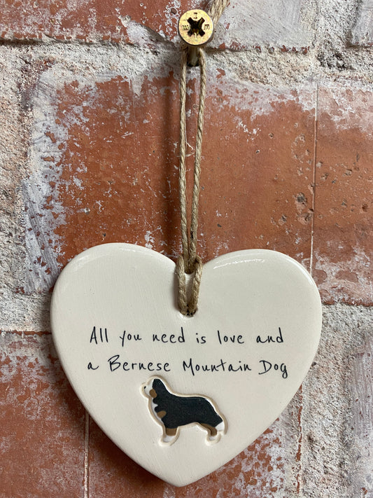 Bernese Mountain Dog ceramic heart