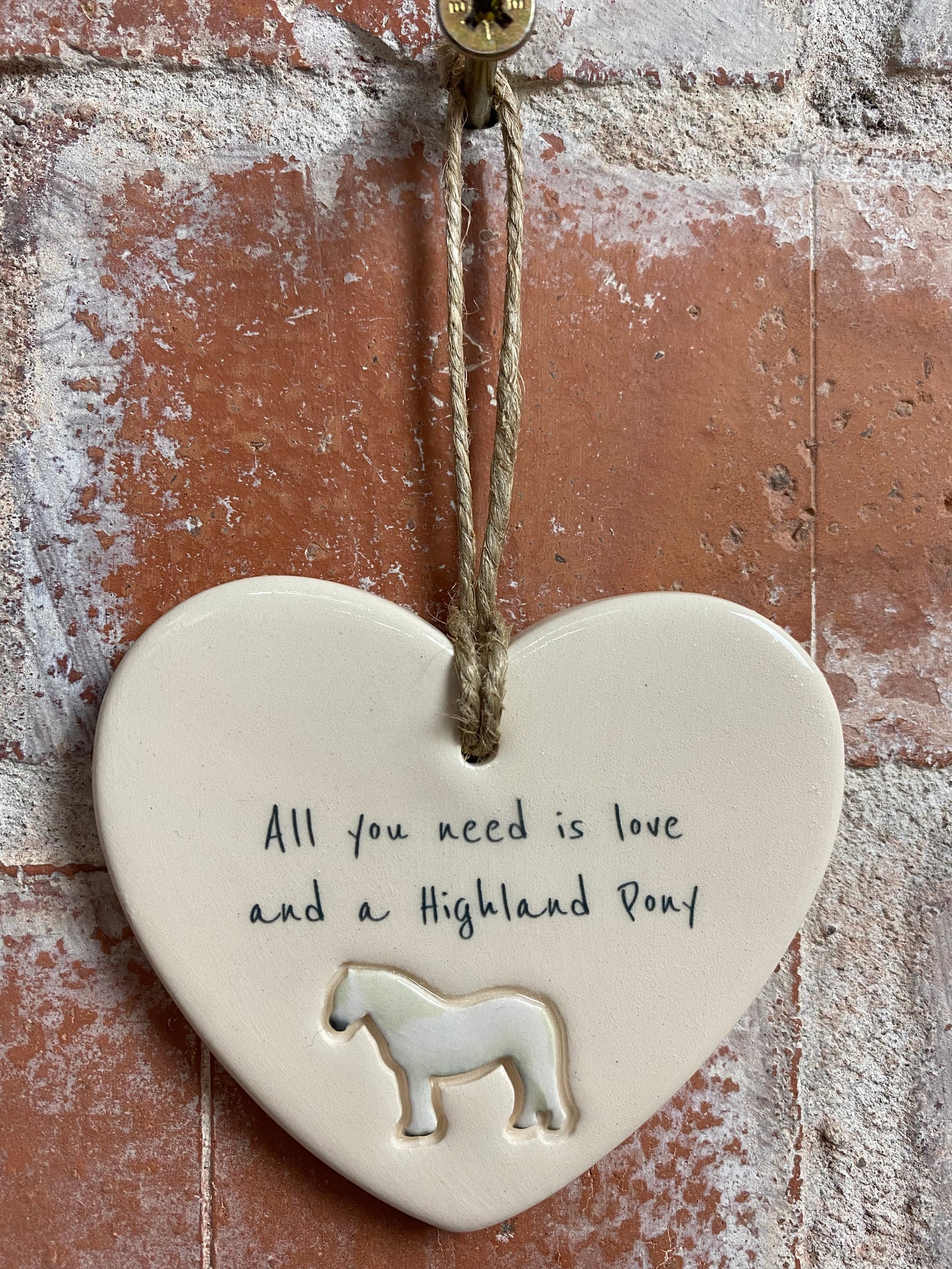 Highland Pony ceramic heart